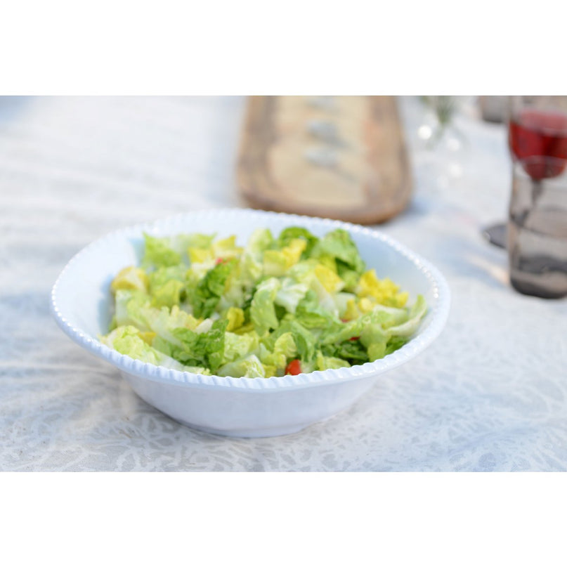 Witte melamine kom touw rand 30,5x30.5x9cm