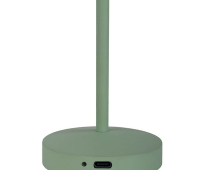2-set LED-batterijtafellamp "Gomba" voor buiten en binnen, gemaakt van metaal en plastic in mint, 18,5 cm hoog