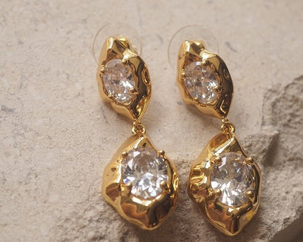 Vintage Rock Stone Design Sparkling -oorbellen