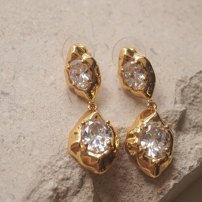 Vintage Rock Stone Design Sparkling -oorbellen