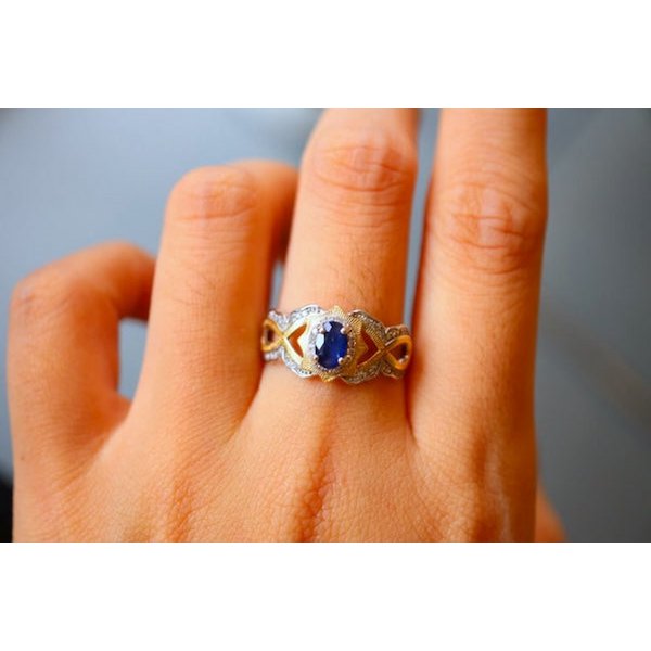 Sapphire Crown Ring - Real Sapphire - verstelbaar
