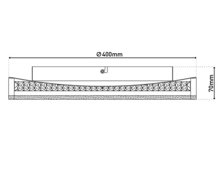 LED -plafondlamp Arany, plafondlamp gemaakt van metaal en plastic in zwart, met stevig ingebouwde LED's, dimbare, 40 cm diameter