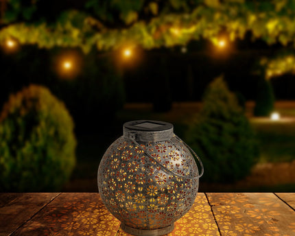 2 Set LED Decoratie Zonnelicht Ø 18 cm Buiten Decoratie gemaakt van metaal in zilver met geïntegreerde LED's