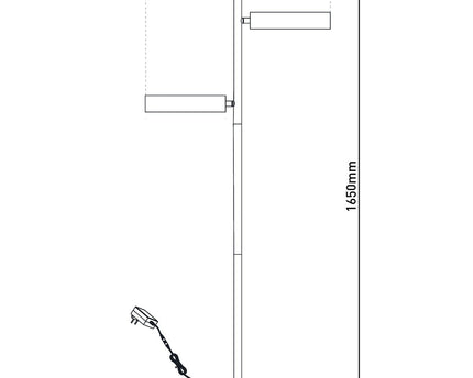 LED -vloerlamp "Tessa" amandel