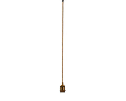 Metalbaldachin "Ontario" decoratieve hanglamp gemaakt van metaal in alt-messing en jute, E27-versie, verlichting voor woonkamers of kantoor.