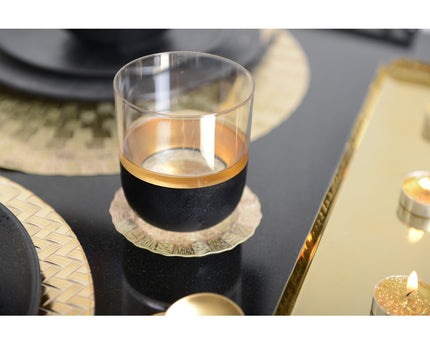 Zwarte en gouden aperitief bril - veel van 6