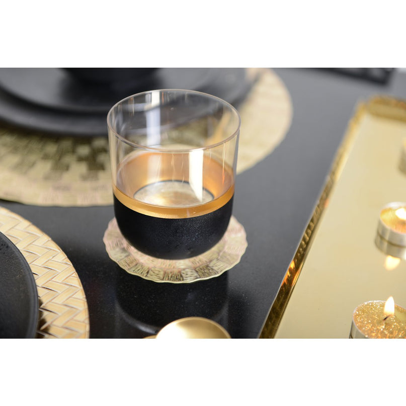 Zwarte en gouden aperitief bril - veel van 6