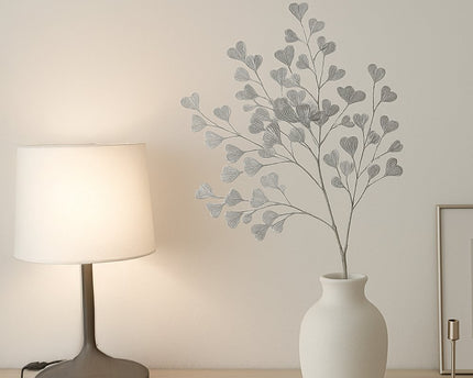 Decoratieve fleur in de vorm van hart zilver h90cm
