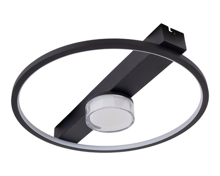 LED -plafondlicht "CIMO" gemaakt van zwart metaal en plastic, 40 cm lang, dimbaar door wandschakelaar