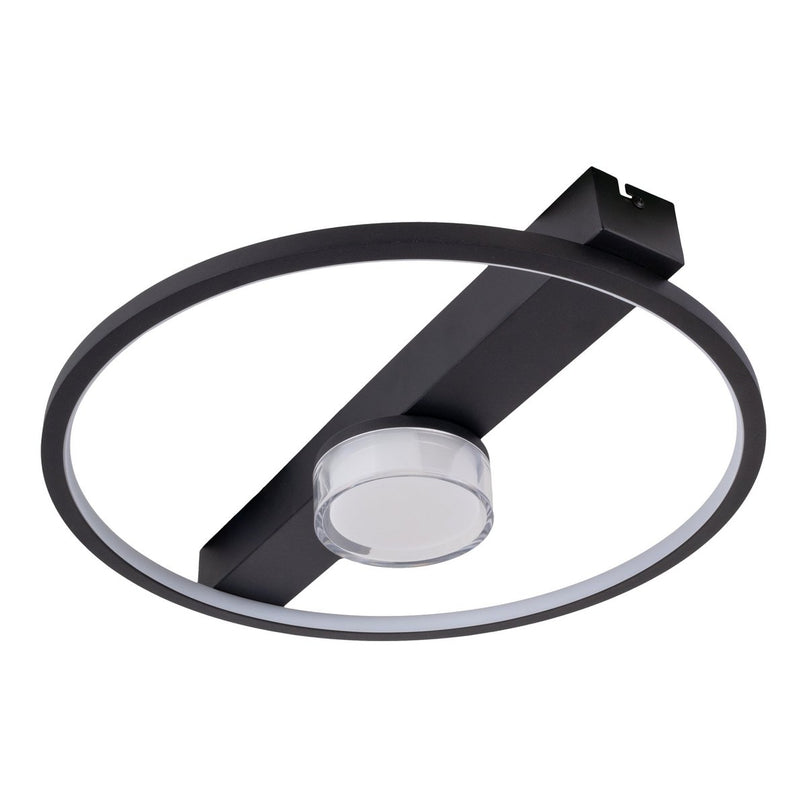 LED -plafondlicht "CIMO" gemaakt van zwart metaal en plastic, 40 cm lang, dimbaar door wandschakelaar