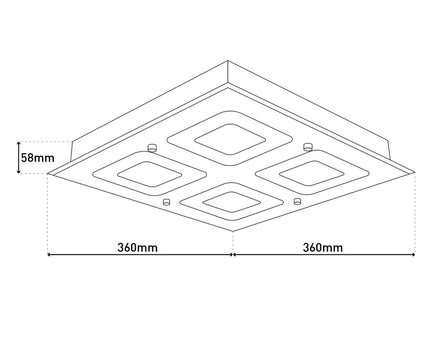 LED plafondlamp "Spiegel"