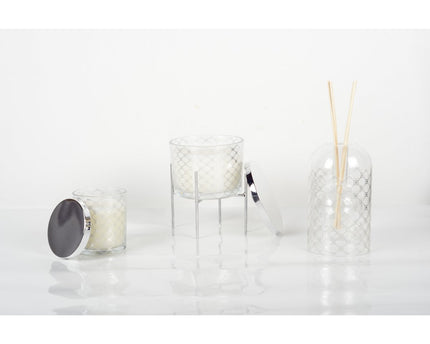 Silver Musk -kaars met dekking 7,8x8,2 cm