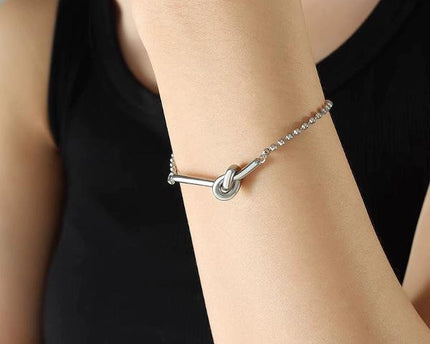 Ball Chain armband-zilveren knoopontwerp