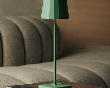Wouter salie groen oplaadbare tafellamp-draadloos opladen, dimable, 120 uur batterijduur