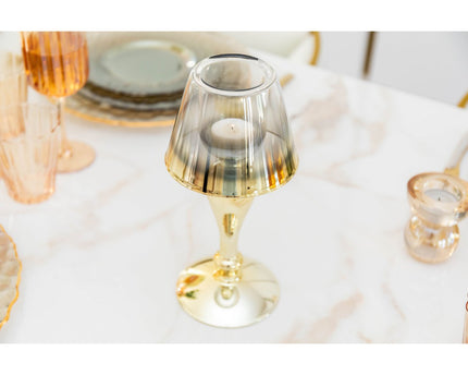 Golden Standing Candle Holder 12.5x12.15x25cm