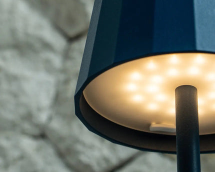 Wouter delftware blauw oplaadbare tafellamp-draadloos opladen, dimable, 120 uur batterijduur