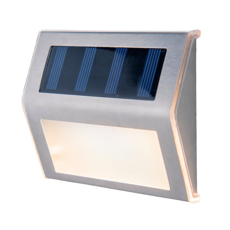 4 Set LED LED Solar Outer Light, voor buiten, wandlamp-metaal en plastic in stalen blank, met geïntegreerde LED