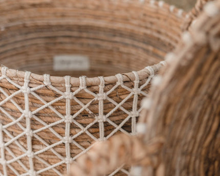 Boho wasmand KERSO | Plantenmand | Opbergmand van bananenvezel (3 maten)