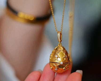 Echte Ruby Royal gouden ei medaillon hanger ketting