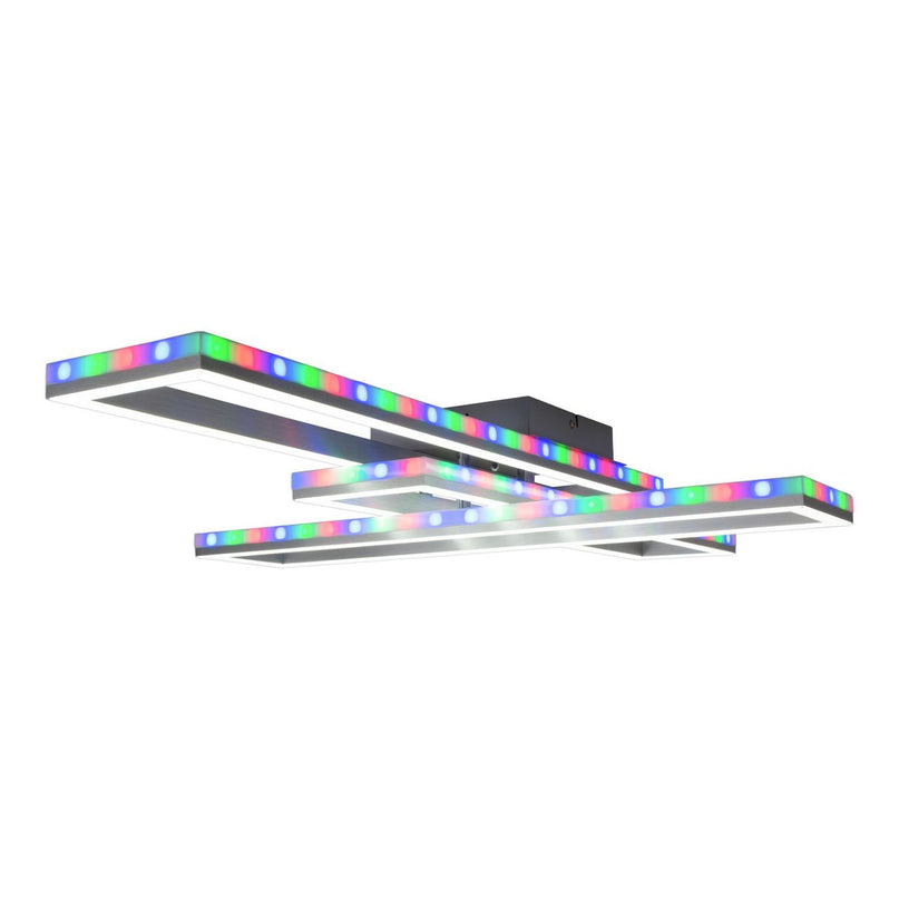 LED CCT-plafondlamp + RGB-backlight "Bantry" met veel functies, 95 cm lang, inclusief afstandsbediening