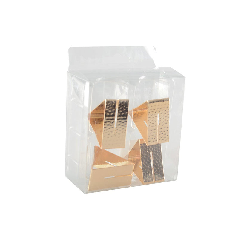 Set van 4 rondes van vergulde gehamerde driehoekige handdoeken