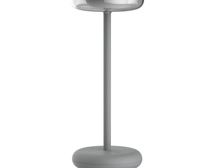 Batterijlichtlicht "PASI" voor buiten en binnen, gemaakt van metaal en plastic in grijs, dimbaar, met aanraking en geheugenfunctie, ca. 26 cm hoog