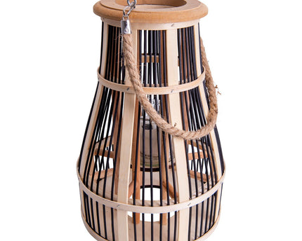 Decollicht "Korbinian" inclusief Solar Led Candle for Garden and Balcony, van Rattan in Nature, Solar Lamp Hoogte 35 cm