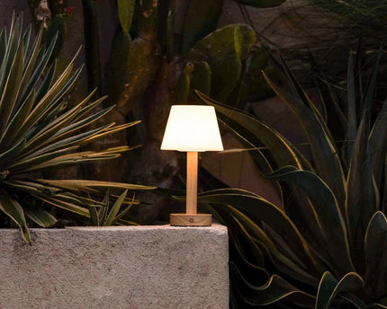 Zoë Lichtbruine Houten Oplaadbare Tafellamp | Dimbaar, USB-C, batterijduur van 80 uur