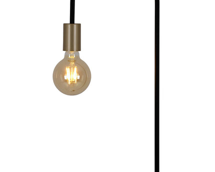 Staande lamp "Modo" gemaakt van metaal in zwarte, versies in goud, E27 -aansluiting, tafellamp voor woonkamer, eetkamer, keuken, gang, gang of kantoor, 150 High