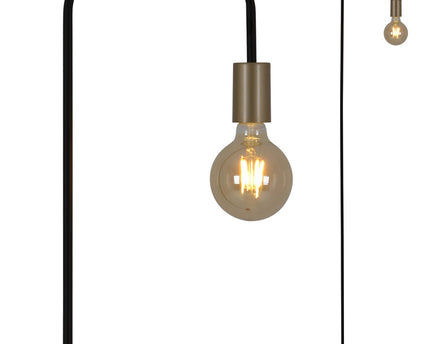 Staande lamp "Modo" gemaakt van metaal in zwarte, versies in goud, E27 -aansluiting, tafellamp voor woonkamer, eetkamer, keuken, gang, gang of kantoor, 150 High