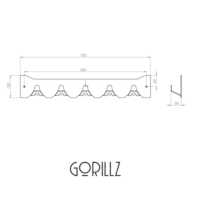 Gorillz Triangle Five - Wandkapstok - Industrieel - Kapstok - 5 haken - Groen