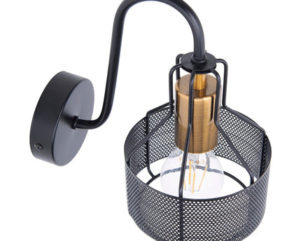 1er Wall Lamp Spot "Foro" gemaakt van metaal in het zwart, met E27 -versie, ongeveer 22 x 13,5 x 23 cm. Stijlvolle verlichting voor woonkamer, eetkamer of keuken.