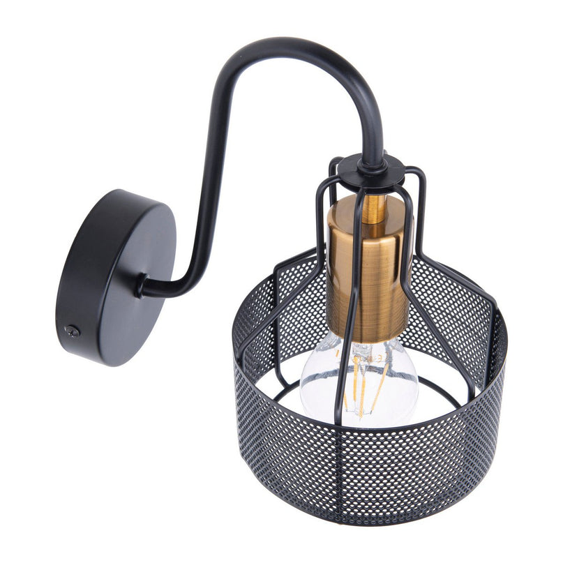 1er Wall Lamp Spot "Foro" gemaakt van metaal in het zwart, met E27 -versie, ongeveer 22 x 13,5 x 23 cm. Stijlvolle verlichting voor woonkamer, eetkamer of keuken.