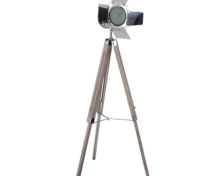 Staande lamp driekbende "Holly" gemaakt van donkere natuur met een E27-versie, 100-140 cm hoog, lamp voor woonkamer, eetkamer of kantoor