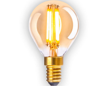 5-set LED-lamp met E14 versie 3.9 watt, gemaakt van metaal en glas, barnsteen
