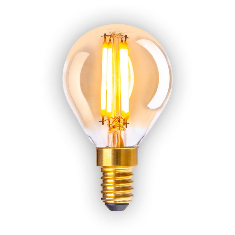 5-set LED-lamp met E14 versie 3.9 watt, gemaakt van metaal en glas, barnsteen