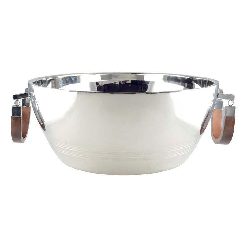 Dubbele muur champagne emmer met houten handvat 48x48x20cm