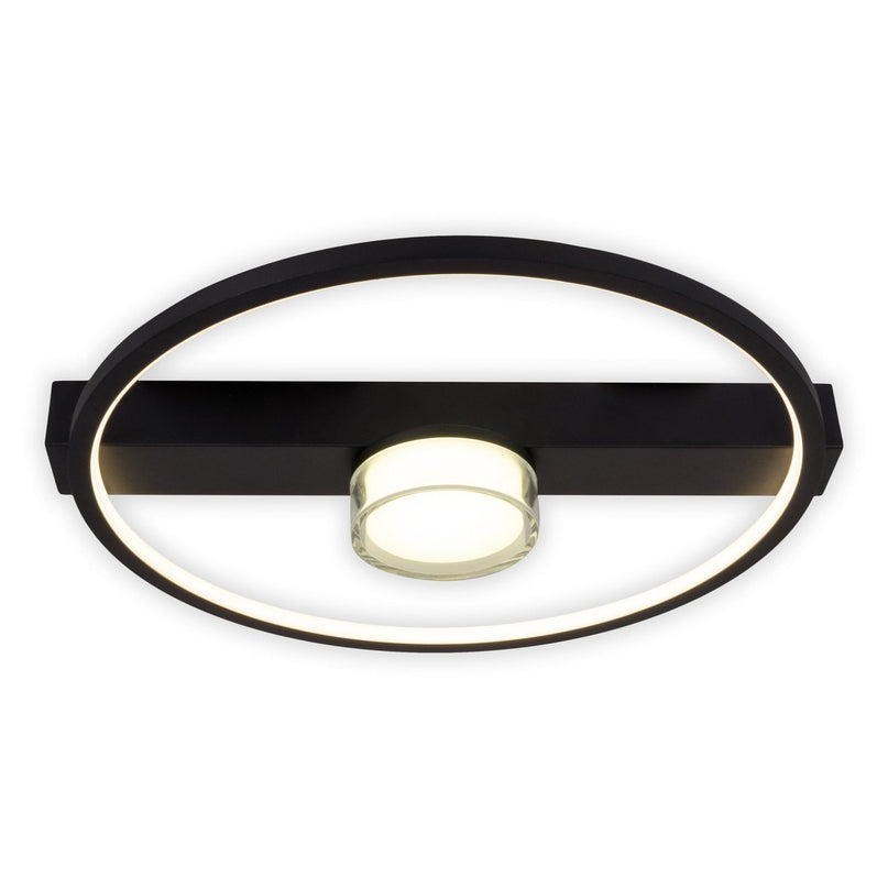 LED -plafondlicht "CIMO" gemaakt van zwart metaal en plastic, 40 cm lang, dimbaar door wandschakelaar