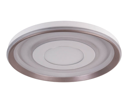 LED-plafondlamp "Doira" Ø 50,5 cm, 7,5 cm hoog, metaal en plastic in zilver en wit, geïntegreerde LED's, 3600 lm licht licht, dimable, CCT-functie 3000-6500 K, nachtlichtfunctie