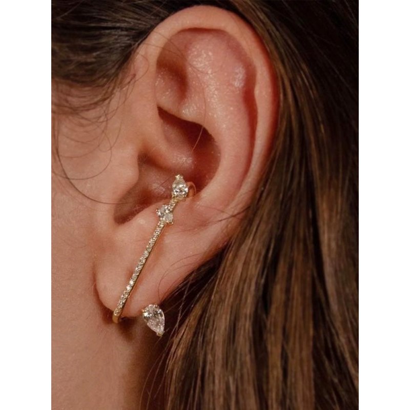 Moderne Vintage Sparkling line Ear Cuff-uit één stuk