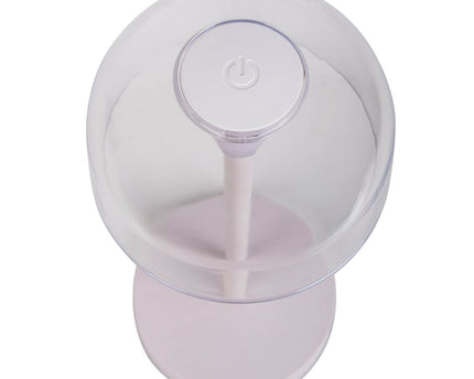 2 Set LED Battery Table Light "Gomba" voor buiten en binnen, gemaakt van metaal en plastic in wit, 18,5 cm hoog