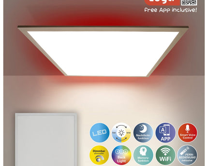 Smart Home LED -achtergrondverlichting Paneel zijlengte 45 cm, veel functies, transportlamp gemaakt van metaal en plastic, geïntegreerde LED's