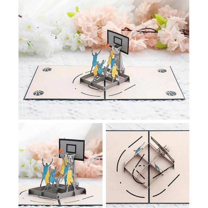 3D -kaart voor hem voor papa - basketbalontwerpkaart