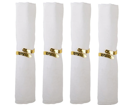 Set van 4 rondes van gouden dwarshanddoeken