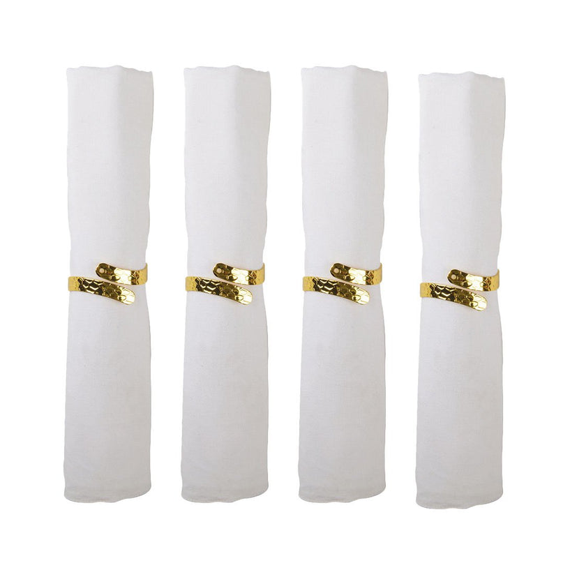 Set van 4 rondes van gouden dwarshanddoeken
