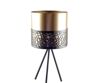 Metaalplantondersteuning met gouden vaas H.34 cm