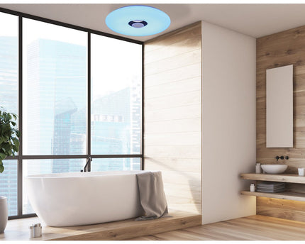 LED -plafondlicht "Nashville" Ø 40 cm, vele functies, gemaakt van metaal en plastic, wit, met geïntegreerde LED's, verlichting voor woonkamers, gang of kantoor