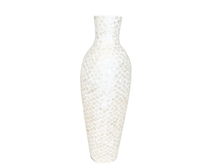 Parelwitte vaas H70cm