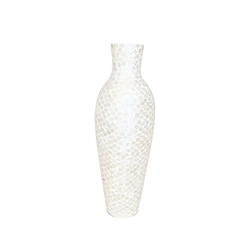 Parelwitte vaas H70cm