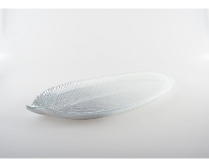 Zilver afgebroken blad groot model 43x20x3,2 cm